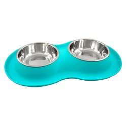 Ciotola Silicone Double Bowl S Teal