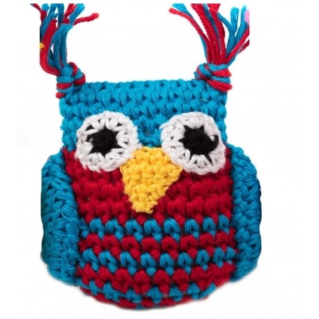 Gioco Crochet Gufo Blu e Rosso