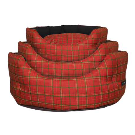 Trono Ovale Scozzese Rosso