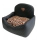 Car Bed Square Black+Leo Brown