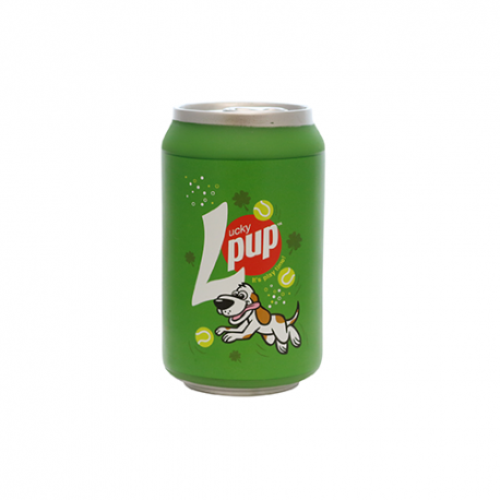 TUFFY SILLY SQUEAKER SODA CAN LUCKY PUP