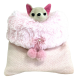 Wool & long fur sleeping bag pom pom