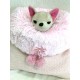 Wool & long fur sleeping bag pom pom