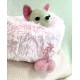 Wool & long fur sleeping bag pom pom