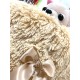 Precius Wool&Long Fur Sleeping Bed pom pom Avorio