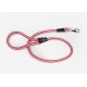 Guinzaglio Tubolare Corda Rosso/Bianco + Anello