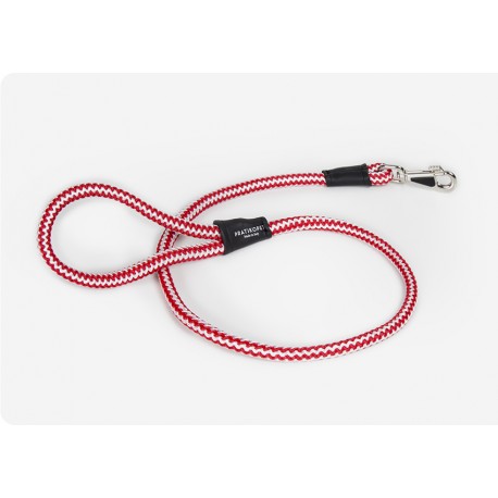 Guinzaglio Tubolare Corda Rosso/Bianco + Anello