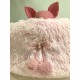 Precius Wool&Long Fur Sleeping Bed pom pom Rosa
