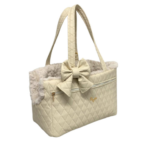 Queen Carrier Square Ivory +curly panna