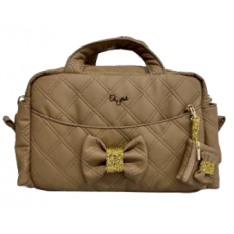 Nursery bag for stroller- Rectangular Quadra Almond+gold