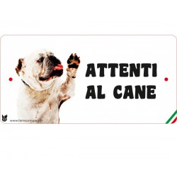 Cartello Attenti Al Cane In Forex - Bulldog Inglese