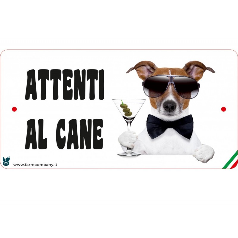 Targa Metallo 'Attenti Al Cane' Jack Russell - 15x20cm, Personalizzabile Con Foto