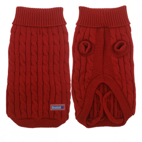 Maglione Treccia Rosso