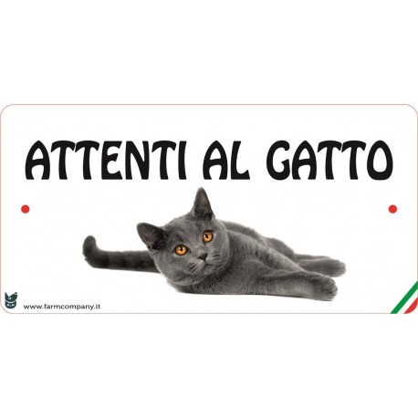 Cartello Attenti Al Cane In Forex - Gatto Certosino