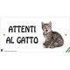 Cartello Attenti Al Cane In Forex - Gatto Soriano