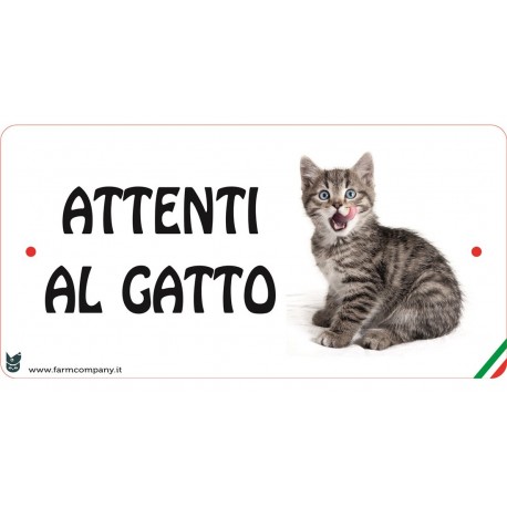 Cartello Attenti Al Cane In Forex - Gatto Soriano