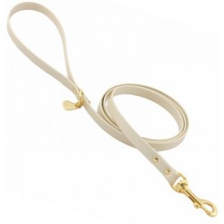 Plain Leash Cream Ecoleather/Gold