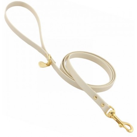 Plain Leash Cream Ecoleather/Gold
