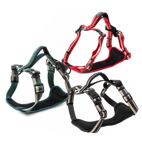 Pettorina in nylon secur-fit triplo aggancio nylon Deluxe reflect