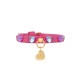 Diamonds Hearts Collar Fuchsia Ecoleather/Gold