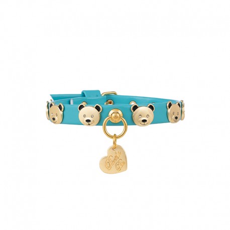 Teddy Studs Collar sugar acqua Ecoleather/Gold