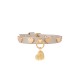 Hearts Studs Collar Taupe Dore Ecoleather/Gold
