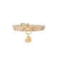 Hearts Studs Collar Cream Ecoleather/Gold