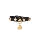 Golden Stars Studs Collar Black Ecoleather/Gold