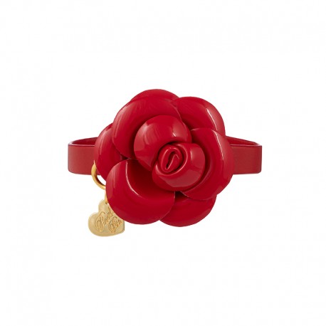 Camelia Collar Red Ecoleather/Gold