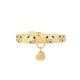 Teddy Studs Collar Yellow Ecoleather/Gold