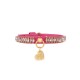 Zircon Chain Collar Fuchsia Ecoleather/Gold
