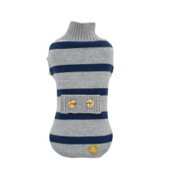Classic Stripes Cashwool Grey and Blue Pull