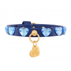 Diamonds Hearts Collar Cobalt/Gold