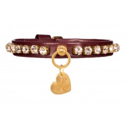Diamonds Chain Collar Burgundy/Gold