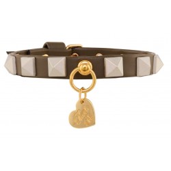 Pyramids Studs Collar Military/Gold