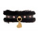 Pink Chaton Rivets Fur Collar Black/Gold