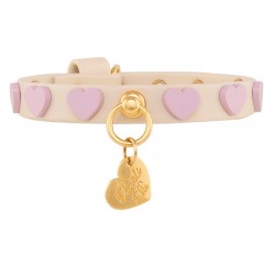 Pink Hearts Studs Collar Cream/Gold