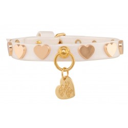 Golden Hearts Studs Collar White Dore/Gold