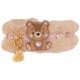 Honey Bear Chaton Fur Collar Cipria/Gold
