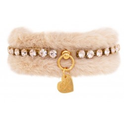 Diamonds Chain Fur Collar Polar Oro/Gold