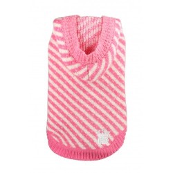 Candy Striped Hoodie Pink