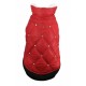 Rhinestone Puffer Vest Red