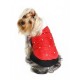 Rhinestone Puffer Vest Red