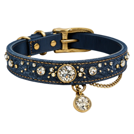 Collare gioiello denim