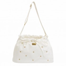 Cream Glittering Shoulder Bag