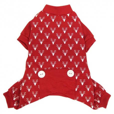 Reindeer Print PJ Red