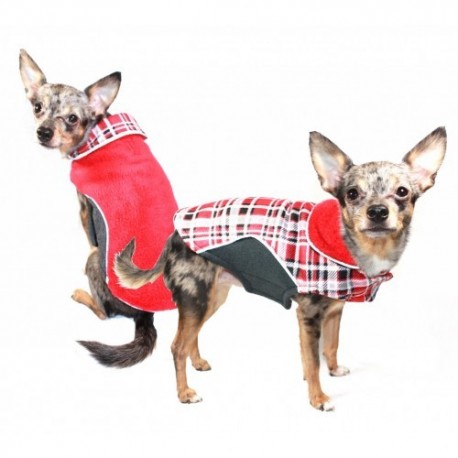 Fleece Wrap Coat Red