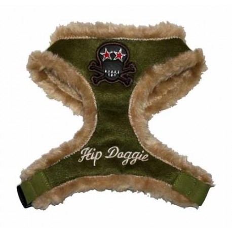 OLIVE FUR SKULL HARNESS 