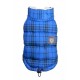 Plaid Sherling Puffer Vest Blue