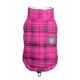 Plaid Sherling Puffer Vest Pink